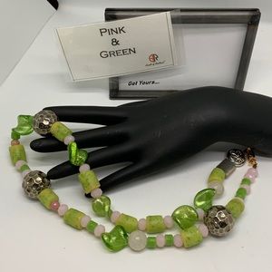 PINK and GREEN sorority necklace!